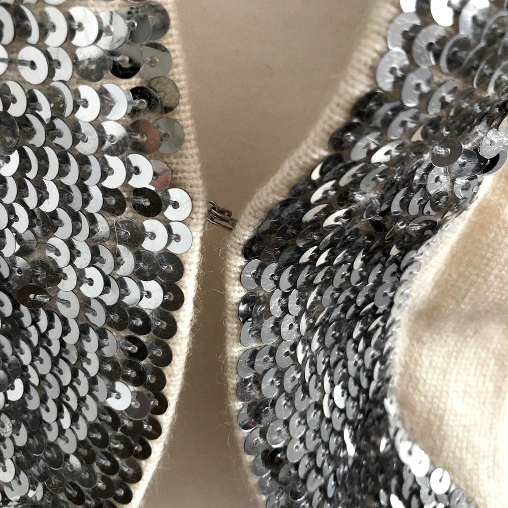 Vintage Silk Wool blend sequin embellished cardigan - Picture 6 of 7